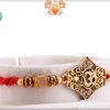 Auspicious OM Diamond Rakhi with Square Sandalwood Beads | Send Rakhi Gifts Online 5