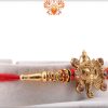 Golden Ganpati Rakhi with Diamonds | Send Rakhi Gifts Online 5
