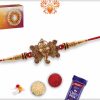 Golden Ganpati Rakhi with Diamonds | Send Rakhi Gifts Online 6