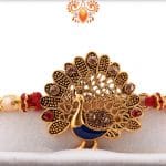 Beautiful Peacock Rakhi with Diamonds and Pearls | Send Rakhi Gifts Online 4