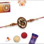 Antique Ganesh Rakhi with Sandalwood Beads | Send Rakhi Gifts Online 6