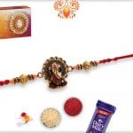 Premium Ganesh Rakhi with Desinger Beads | Send Rakhi Gifts Online 6