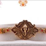 Auspicious Ganesha Rakhi with Sandalwood Beads | Send Rakhi Gifts Online 4