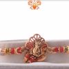 Divine Ganesh Rakhi with Diamonds and Red Beads | Send Rakhi Gifts Online 2