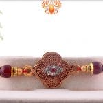 Exclusive Rakhi with Maroon Beads and Diamonds | Send Rakhi Gifts Online 3