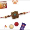 Exclusive Square Rakhi with Turquoise Bead | Send Rakhi Gifts Online 4