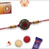 Designer Round Rakhi with Blue and Red Bead | Send Rakhi Gifts Online 4