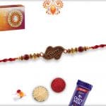 Exclusive Veera Rakhi with Maroon Beads | Send Rakhi Gifts Online 4