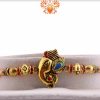 Meenakari Ganeshji Golden Rakhi with Diamonds Rings | Send Rakhi Gifts Online 3