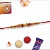 Handcrafted Damaroo Rakhi with Sandalwood Beads | Send Rakhi Gifts Online 4