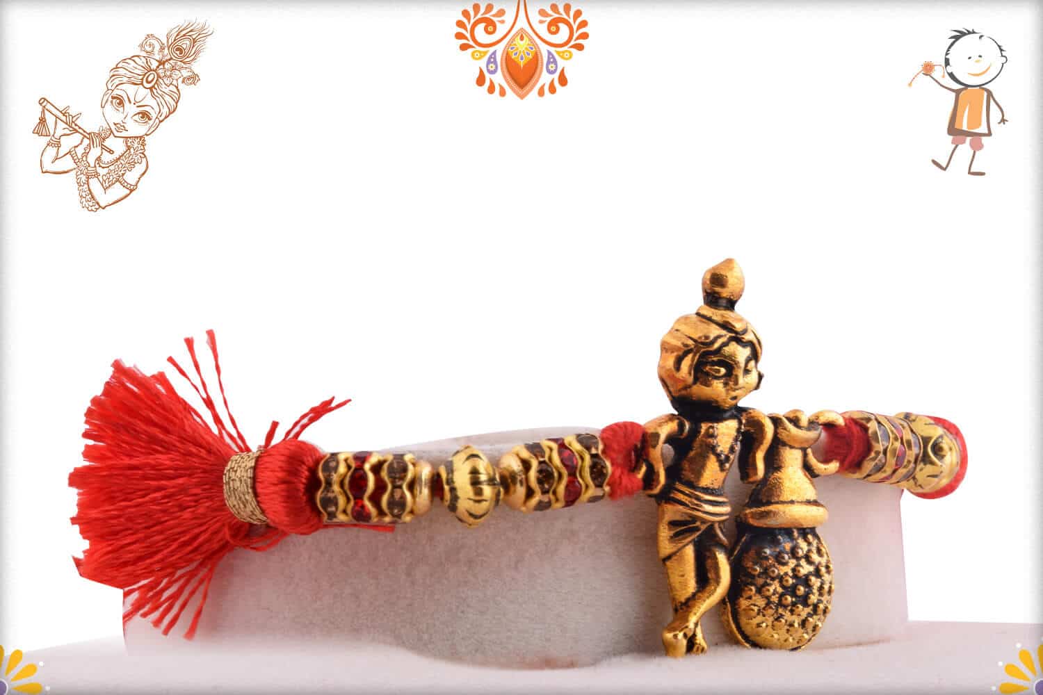 Natkhat Golden Krishna Rakhi | Send Rakhi Gifts Online 2