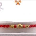 Golden Diamond-cut Beads Rakhi | Send Rakhi Gifts Online 2