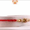 Handcrafted Sandalwood Beads Rakhi with Golden Beads | Send Rakhi Gifts Online 5