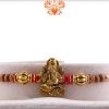 Golden Ganeshji Rakhi with Diamond-cut Beads | Send Rakhi Gifts Online 3