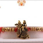 Divine Radha Krishna Antique Rakhi | Send Rakhi Gifts Online 4