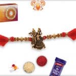 Divine Radha Krishna Antique Rakhi | Send Rakhi Gifts Online 6