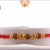 Golden OM Beads Rakhi with 3 Rudraksh | Send Rakhi Gifts Online 3