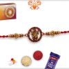 Golden Blessing Ganpati Rakhi with Red Diamonds | Send Rakhi Gifts Online 4
