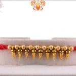 Golden Conical Beads Rakhi | Send Rakhi Gifts Online 3