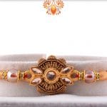 Unique Handcrafted Golden Rakhi with Beads | Send Rakhi Gifts Online 4