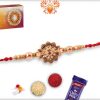 Unique Handcrafted Golden Rakhi with Beads | Send Rakhi Gifts Online 6