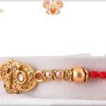 Unique Shape Golden Rakhi with Beads | Send Rakhi Gifts Online 5
