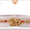 Unique Shape Golden Rakhi with Beads | Send Rakhi Gifts Online 4