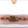 Golden Bro Rakhi with Red Beads | Send Rakhi Gifts Online 3