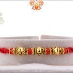 Designer Golden Beads Rakhi with Diamonds | Send Rakhi Gifts Online 3