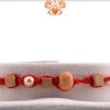 Uniquely Knotted Square Sandalwood and Pearl Rakhi | Send Rakhi Gifts Online 4