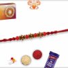 Designer Antique Beads Rakhi with Red Crystal Beads | Send Rakhi Gifts Online 6