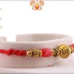 Designer Copper Bead Rakhi with Red Oval Beads | Send Rakhi Gifts Online 5