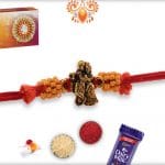 Beautiful Antique Radha-Krishna Rakhi | Send Rakhi Gifts Online 3