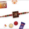 Square Meenakari Rakhi with Diamond and Beads | Send Rakhi Gifts Online 6