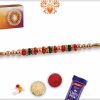 Traditional Golden Beads Rakhi with Diamond Rings | Send Rakhi Gifts Online 4
