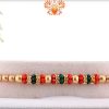 Traditional Golden Beads Rakhi with Diamond Rings | Send Rakhi Gifts Online 3