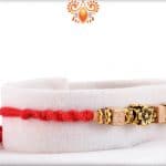 Exclusive Antique Flower Bead Rakhi with Square Sandalwood Beads | Send Rakhi Gifts Online 5