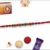 Red-Green Crystal Beads Rakhi | Send Rakhi Gifts Online 4