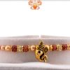 Divine Ganesh Rakhi with Golden Beads and Diamonds | Send Rakhi Gifts Online 3