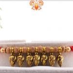 Hanging Leaves Rakhi with Sandalwood Beads | Send Rakhi Gifts Online 3