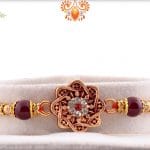 Diamond Chakra Rakhi with Golden Beads | Send Rakhi Gifts Online 3