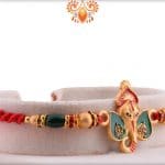 Unique Ganesh Rakhi with Green Beads | Send Rakhi Gifts Online 5