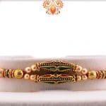 Unique Designer Rakhi with Golden Beads | Send Rakhi Gifts Online 3