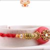 Stunning Red Kundan Rakhi with Designer Beads | Send Rakhi Gifts Online 5
