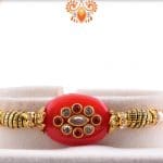 Stunning Red Kundan Rakhi with Designer Beads | Send Rakhi Gifts Online 4