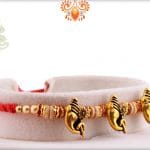 3 Antique Ganpati Rakhi with Sandalwood Beads | Send Rakhi Gifts Online 5