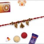 Hanging Leaves Rakhi with Flower Beads | Send Rakhi Gifts Online 4