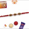 Designer Metal Beads with Pearl Rakhi | Send Rakhi Gifts Online 4