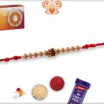 Auspicious Rudraksh with Pearl and Diamond Rakhi | Send Rakhi Gifts Online 6