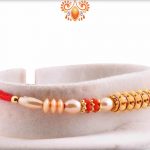 Traditional Pearl Rakhi with Diamond Rings | Send Rakhi Gifts Online 5